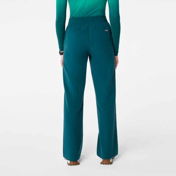 Women's Caribbean Blue Isabel High-Rise Wide-Leg - Scrub Pant
