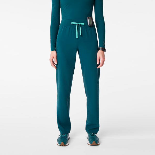 Women's Caribbean Blue Livingston High-Rise- Petite Straight-Leg Scrub Pant™