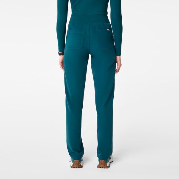 Women's Caribbean Blue Livingston High-Rise- Petite Straight-Leg Scrub Pant™