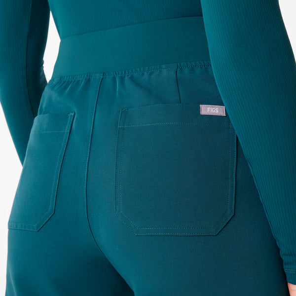 Women's Caribbean Blue Livingston High-Rise- Petite Straight-Leg Scrub Pant™