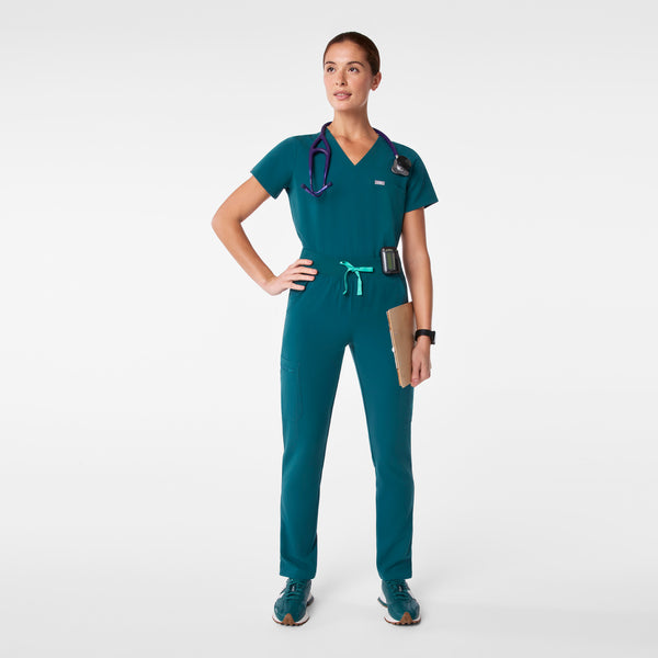 Women's Caribbean Blue Yola High-Rise Slim  -  Scrub Pant™