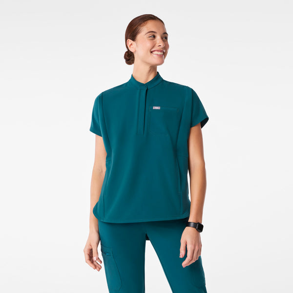 Women's Caribbean Blue Montex Relaxed Scrub Top