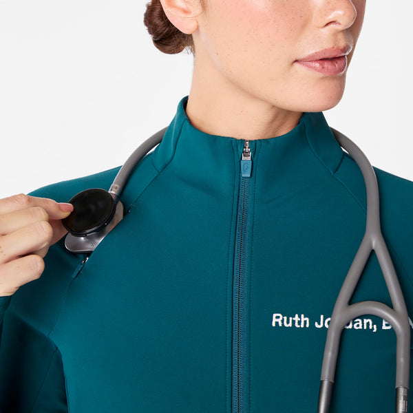 Women's Caribbean Blue ContourKnit Scrub Jacket