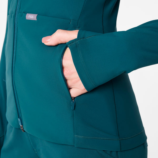 Women's Caribbean Blue ContourKnit Scrub Jacket