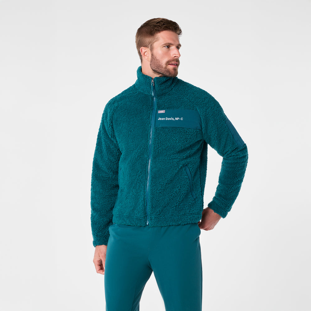 Men's Caribbean Blue High-Pile - Bomber Jacket