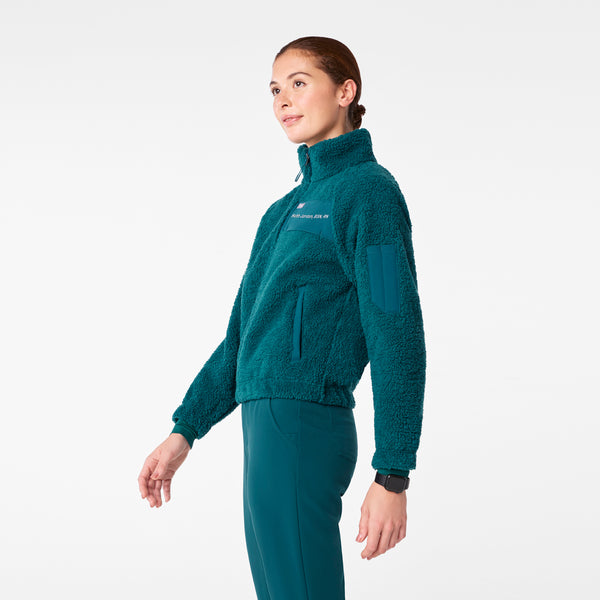 Women's Caribbean Blue High-Pile - Bomber Jacket