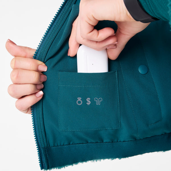 Women's Caribbean Blue High-Pile - Bomber Jacket