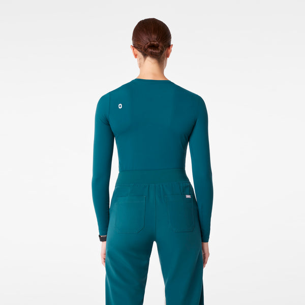 Women's Caribbean Blue Palmer Ribbed- Long-Sleeve Underscrub