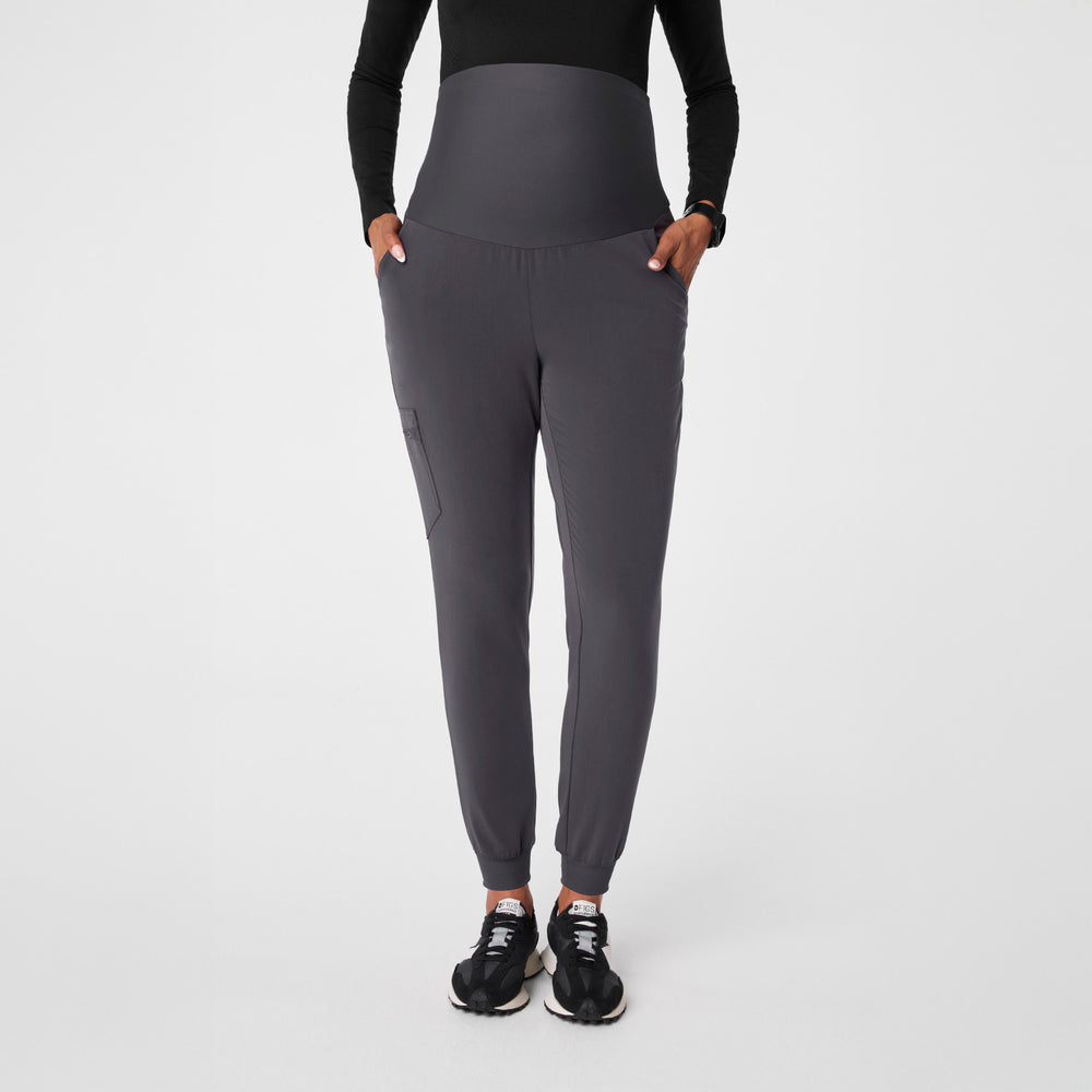 Women's Charcoal Zamora - Petite Maternity Scrub Pant