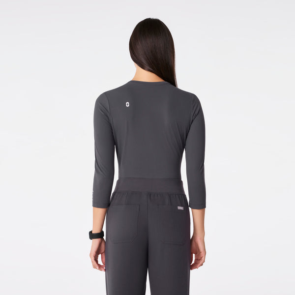 Women's Charcoal Palmer Ribbed- ¾ Sleeve Underscrub