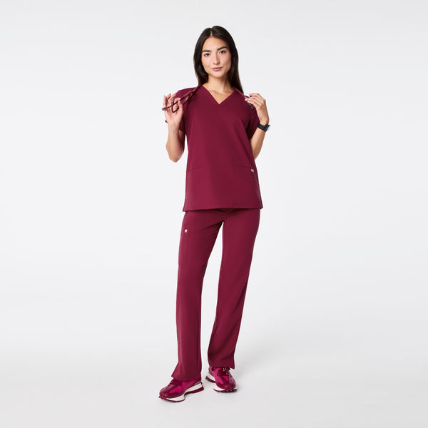 Women's Deep Cranberry Casma -  Scrub Top™