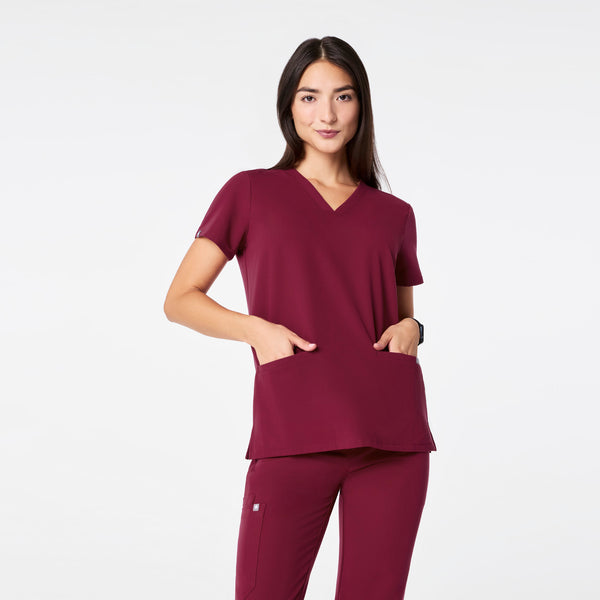 Women's Deep Cranberry Casma -  Scrub Top™