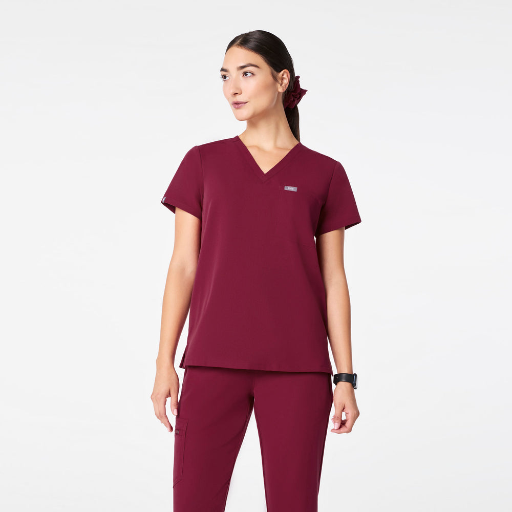 Women's Deep Cranberry Catarina -  Scrub Top™