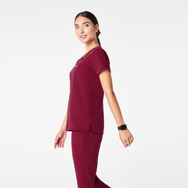 Women's Deep Cranberry Catarina -  Scrub Top™