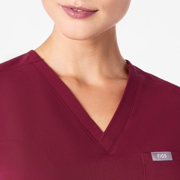 Women's Deep Cranberry Catarina -  Scrub Top™