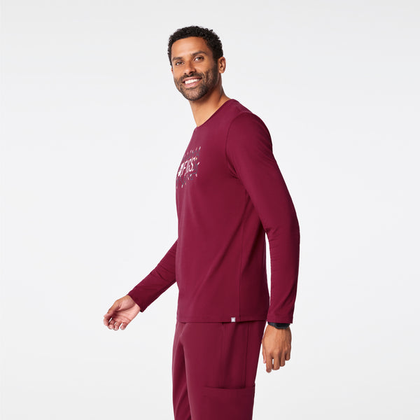 Men's Deep Cranberry FIGS Logo - Long-Sleeve Underscrub