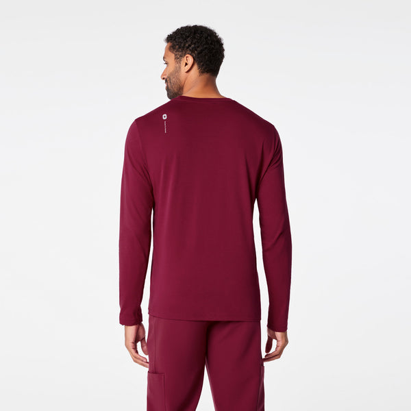 Men's Deep Cranberry FIGS Logo - Long-Sleeve Underscrub