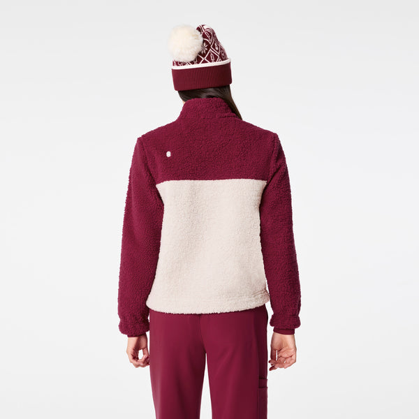 women's Deep Cranberry On-Shift High Pile - Fleece Pullover Jacket™