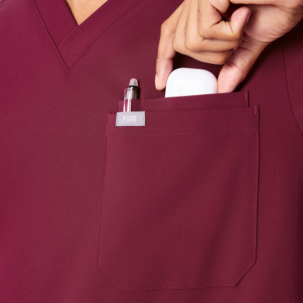 Men's Deep Cranberry Leon -  Scrub Top™
