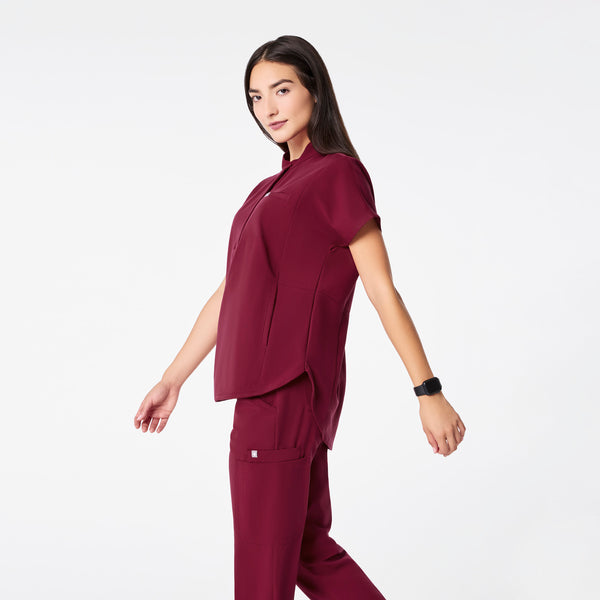 Women's Deep Cranberry Montex Relaxed Scrub Top