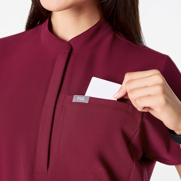 Women's Deep Cranberry Montex Relaxed Scrub Top