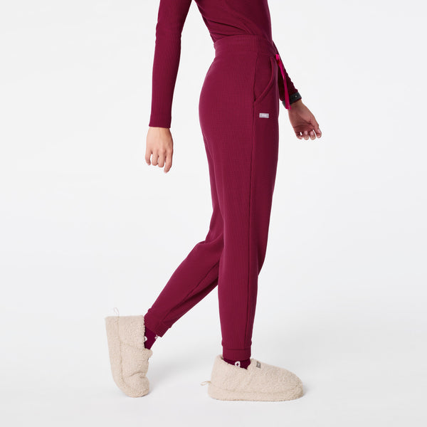 Women's Deep Cranberry Off-Shift High-Rise Waffle Jogger Sweatpant™
