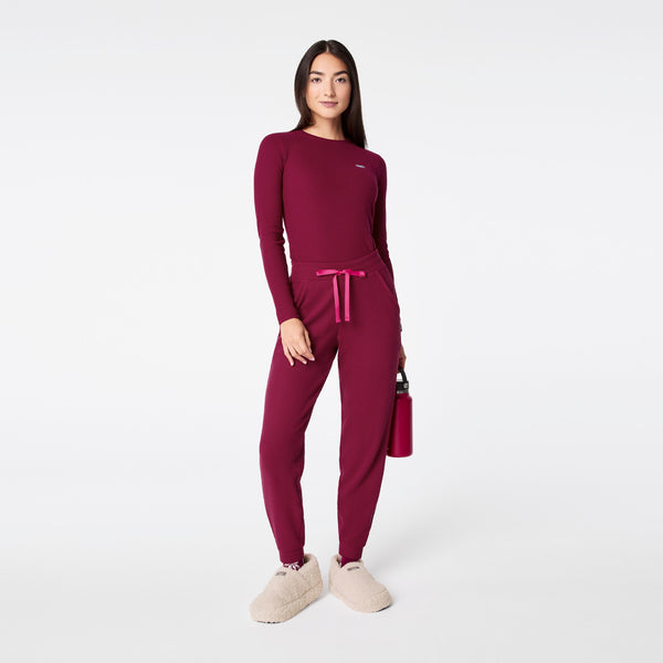 Women's Deep Cranberry Off-Shift High-Rise Waffle Jogger Sweatpant™