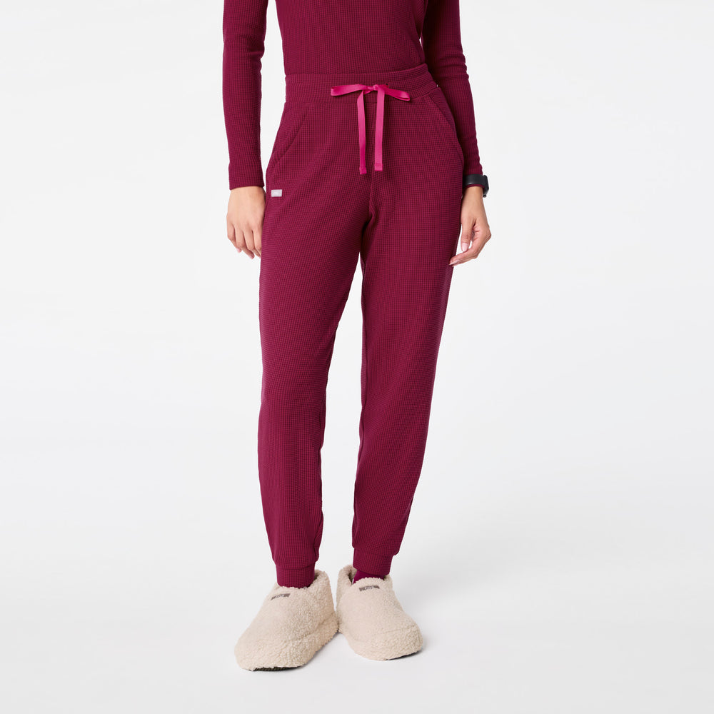 Women's Deep Cranberry Off-Shift High-Rise Waffle Jogger Sweatpant™