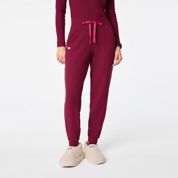 Women's Deep Cranberry Off-Shift High-Rise Waffle Jogger Sweatpant™