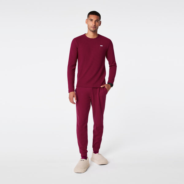 Men's Deep Cranberry Off-Shift Waffle - Long-Sleeve Top™