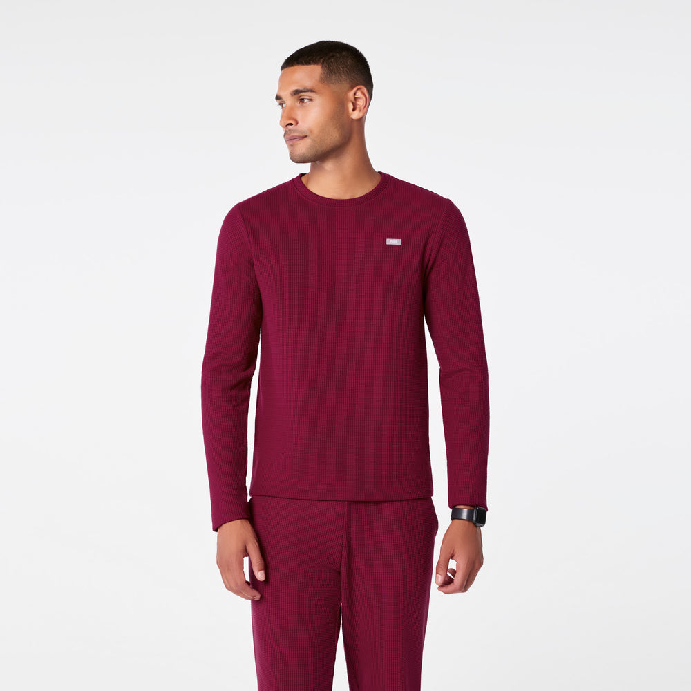 Men's Deep Cranberry Off-Shift Waffle - Long-Sleeve Top™