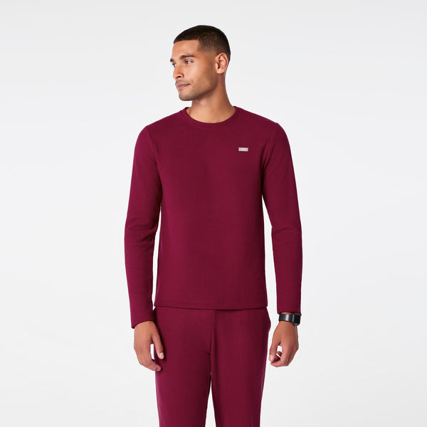 Men's Deep Cranberry Off-Shift Waffle - Long-Sleeve Top™