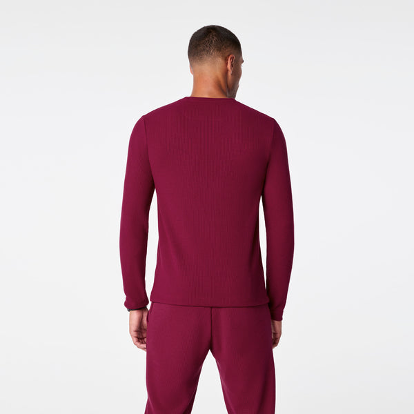 Men's Deep Cranberry Off-Shift Waffle - Long-Sleeve Top™