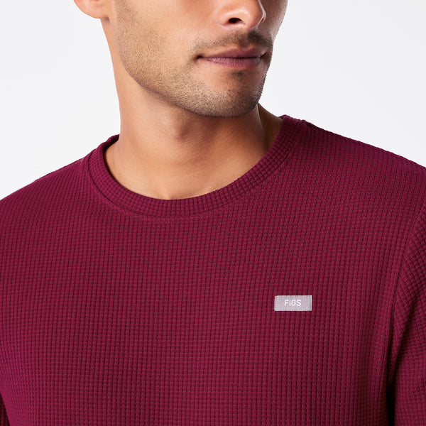 Men's Deep Cranberry Off-Shift Waffle - Long-Sleeve Top™
