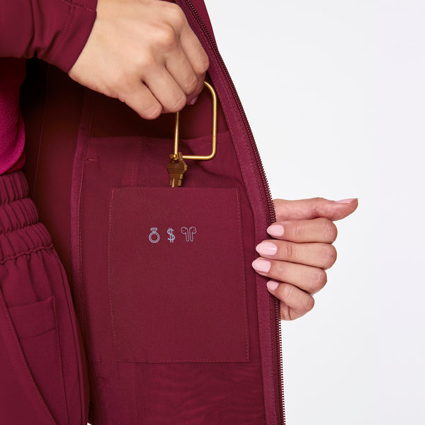 Women's Deep Cranberry ContourKnit Scrub Jacket