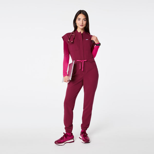 Women's Deep Cranberry Rafaela Cargo  -  Tall ScrubJumpsuit™