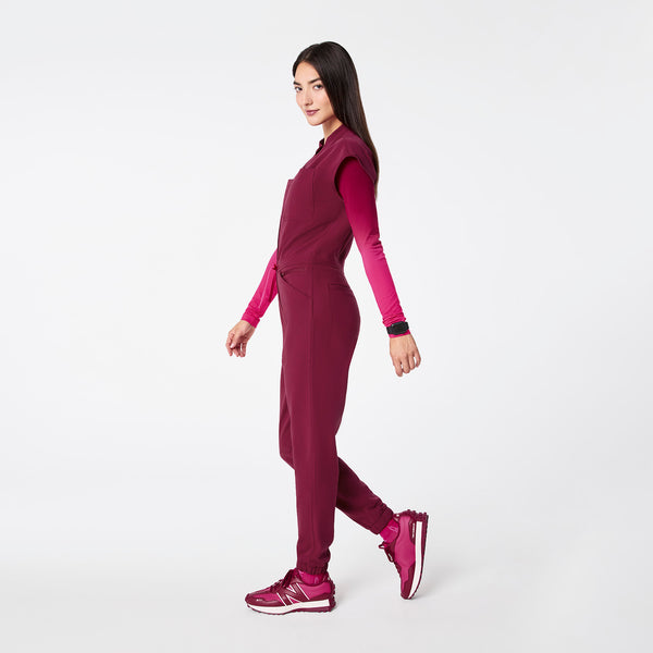 Women's Deep Cranberry Rafaela Cargo  -  Tall ScrubJumpsuit™