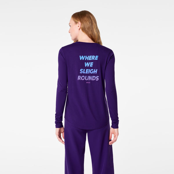 Women's Purple Pulse Sleigh Rounds - Long-Sleeve Underscrub