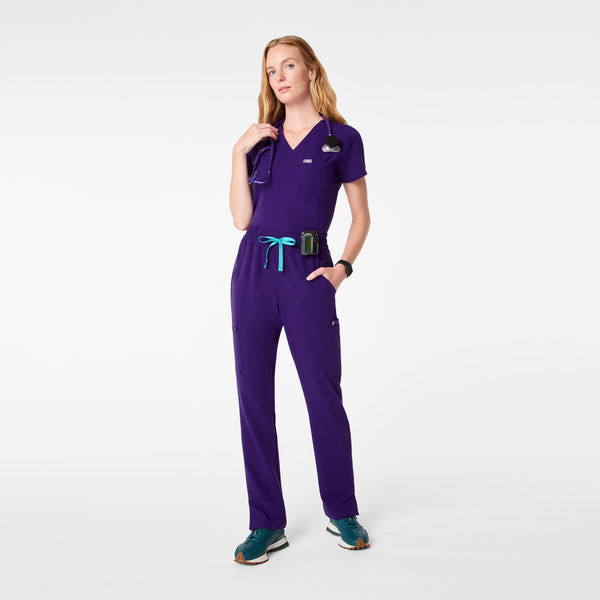 Women's Purple Pulse Dowa High-Rise Straight-Leg - Petite Scrub Pant
