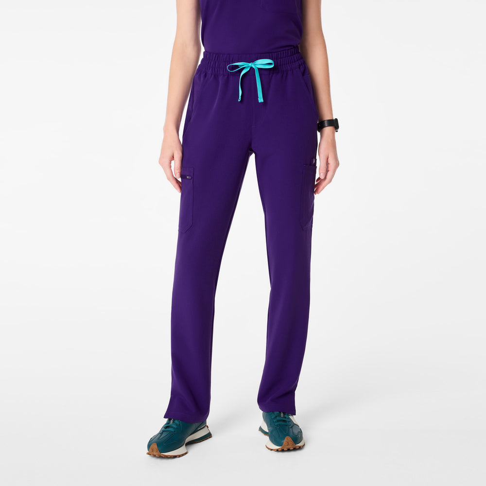 Women's Purple Pulse Dowa High-Rise Straight-Leg - Petite Scrub Pant