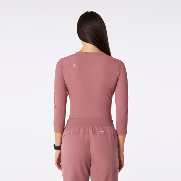 Women's Mauve Palmer Ribbed- ¾ Sleeve Underscrub
