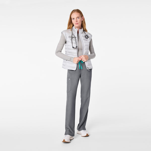 Women's Silver Frost Metallic Puffer Vest