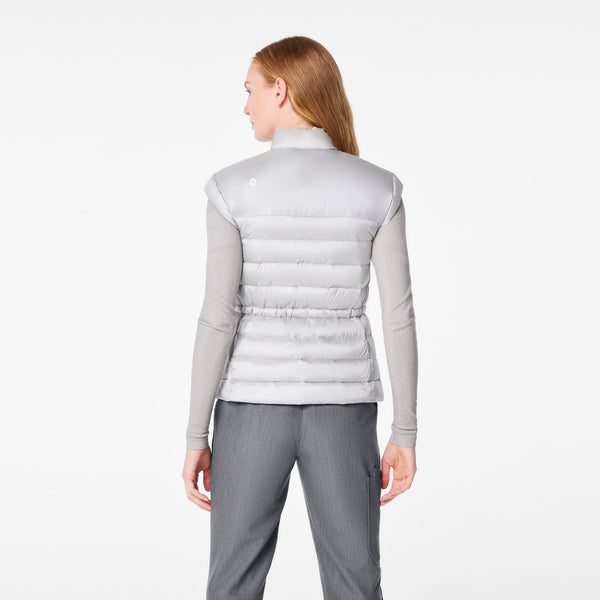 Women's Silver Frost Metallic Puffer Vest