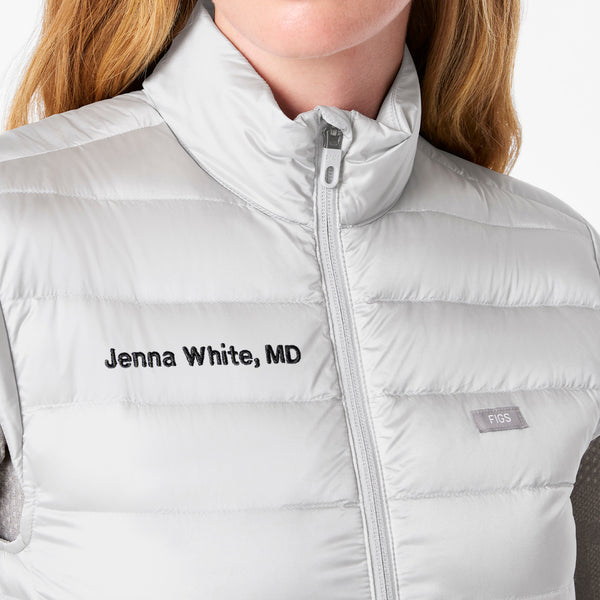 Women's Silver Frost Metallic Puffer Vest