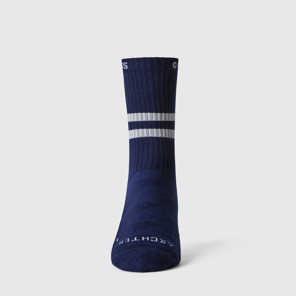 Unisex Navy Stripe FIGS | ArchTek® 15-20 mmHg - Crew Compression Socks