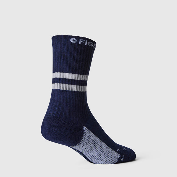 Unisex Navy Stripe FIGS | ArchTek® 15-20 mmHg - Crew Compression Socks