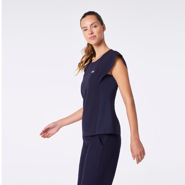 Women's Navy Orillia Slim Scoop Neck - Scrub Top