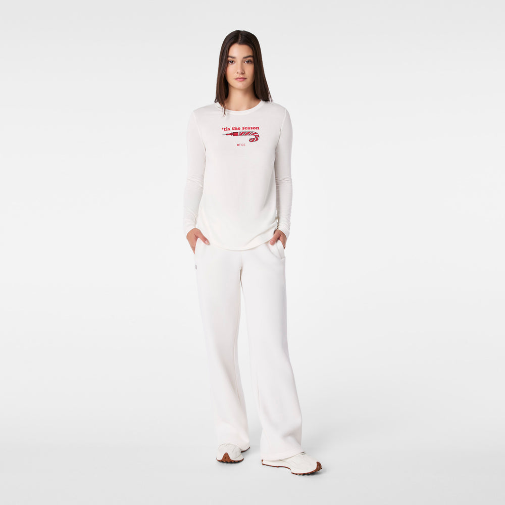 Women's Off White Tis The Season - Long-Sleeve Underscrub