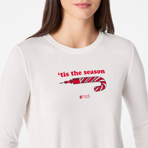 Women's Off White Tis The Season - Long-Sleeve Underscrub