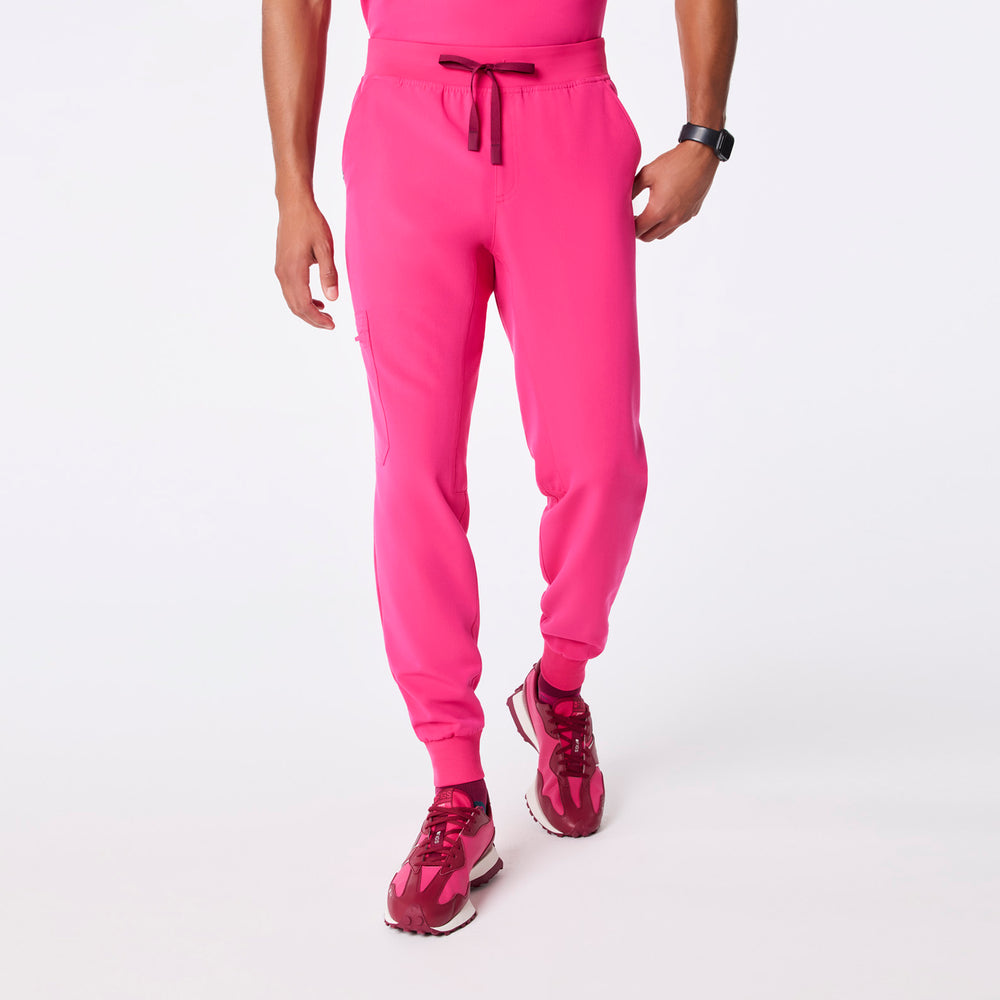 men's Shocking Pink Brey Short Jogger - Scrub Pant